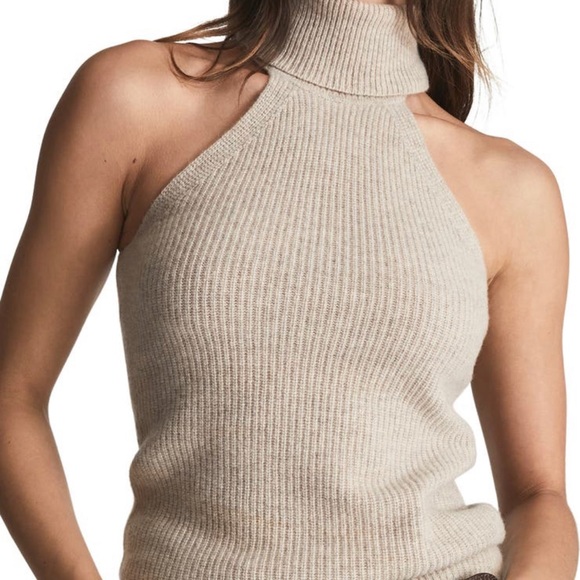 NEW!!!  REISS Clem Sleeveless Turtleneck Wool & Cashmere Top - Picture 2 of 8
